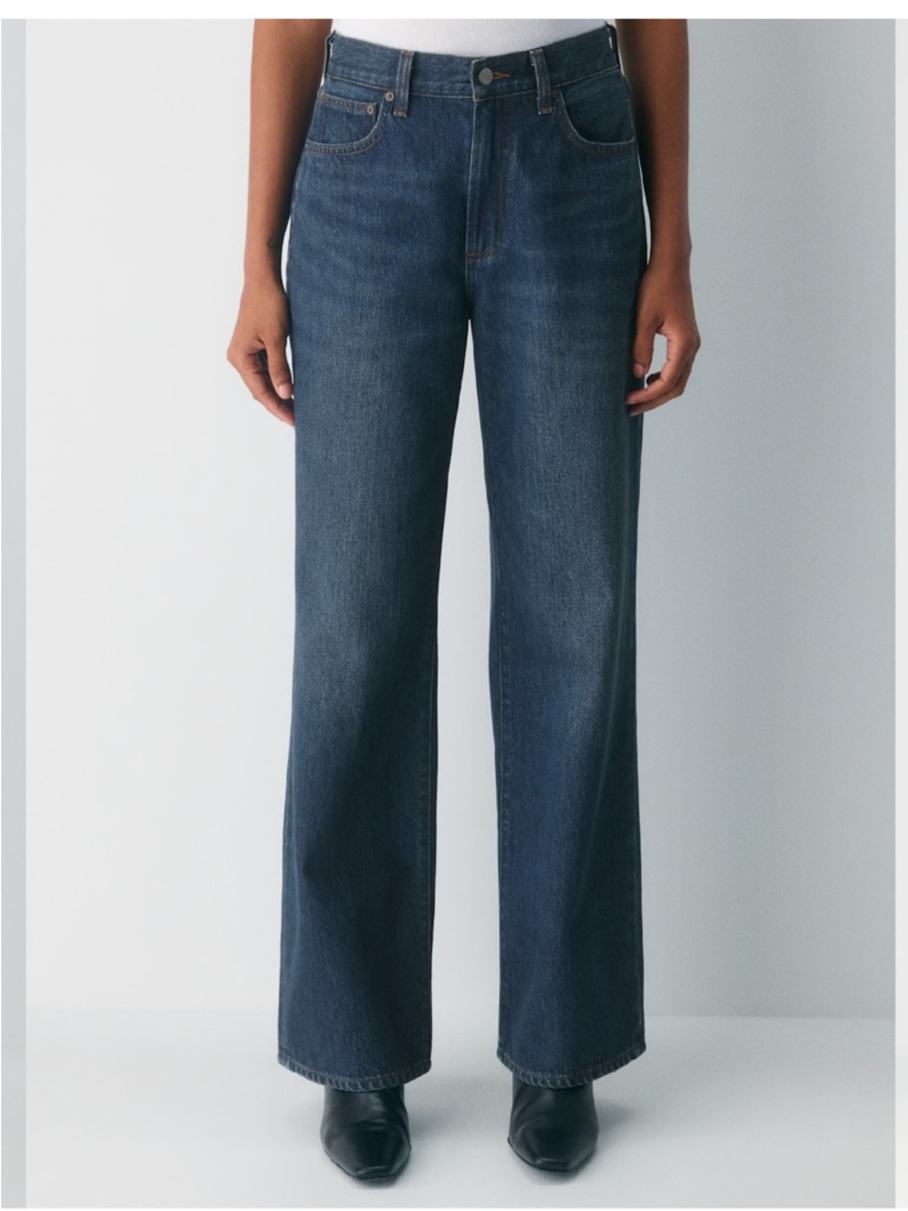 Denim Forum The Farrah Hi-Rise Wide Jean